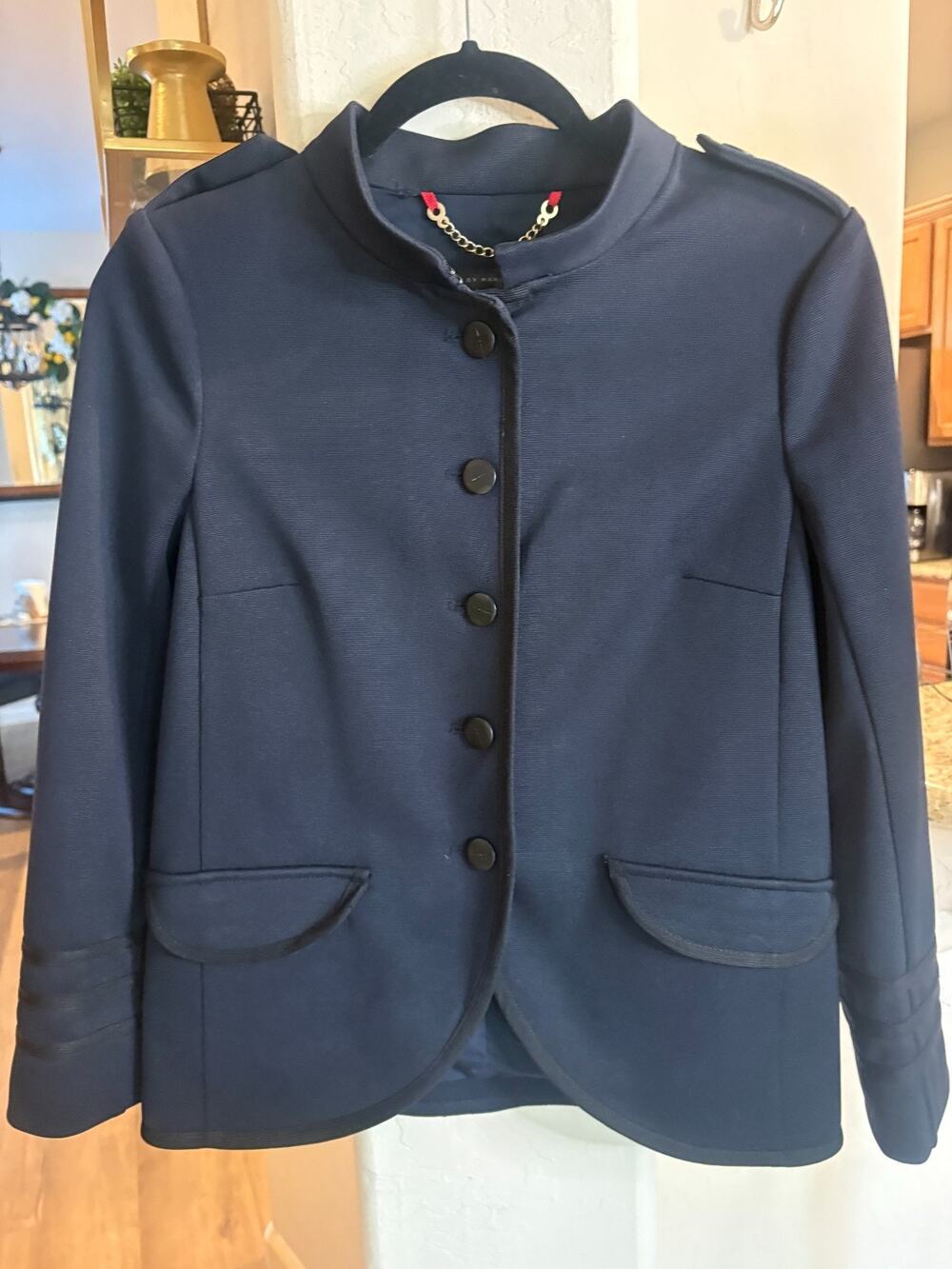 Marc by Marc Jacobs Normandy Blue Knit Blazer Jacket Military Cadet Small 0-4
